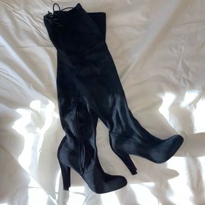 Target Brand Black Velevet Thigh High Boots